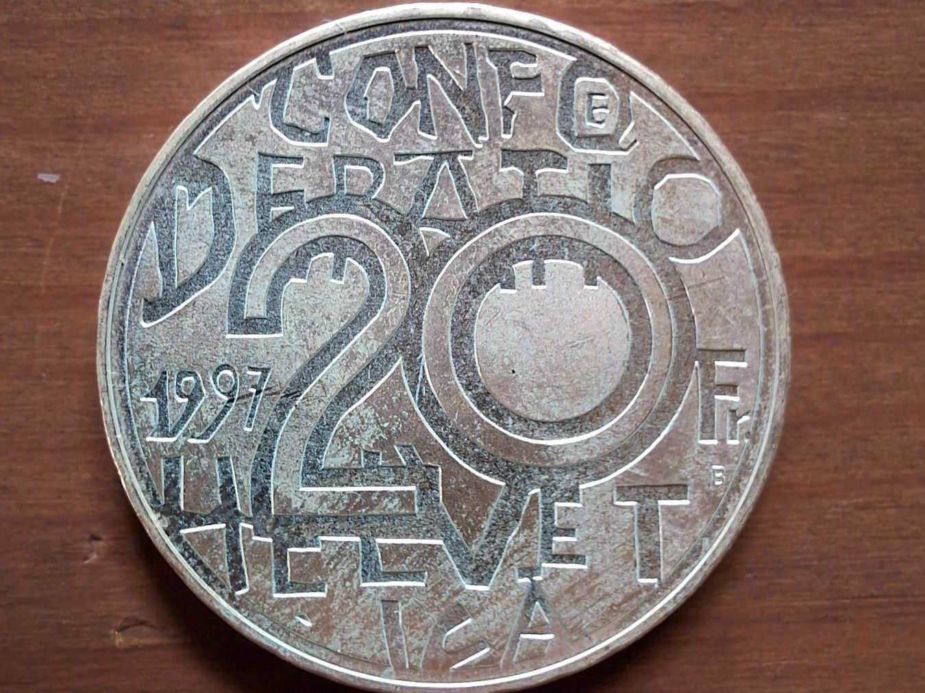 Alle Münzen: 20 CHF - Pièce commémorative 1997 – Gebraucht aus St. Ursen von leotti11 1