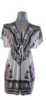 Sommerbluse mit exotischem Muster Gr. S-M