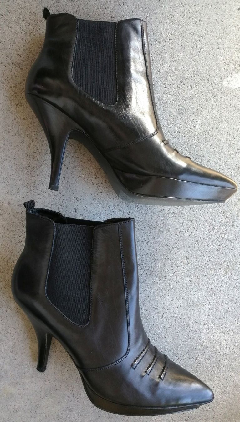 Ash Scarpe da donna: Schwarze Leder Stiefeletten mit Absatz, Grösse 41 – Usato da Schaffhausen venduto da Domifran 2