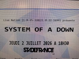 2 VIP Ticket für System of a down (SOAD) Paris am 02.07.2026