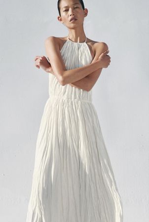 Weißes Maxikleid, Größe S, 100 % Polyester
