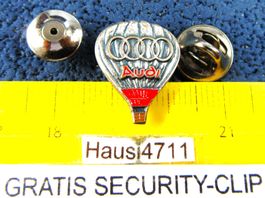 AUDI HEISSLUFTBALLON SCHMUCK-PIN GEPRÄGT  18x15mm GESTEMPEL