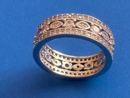 Luxus Elegante Ring Memoire Zirkonia 17,5/7,5 Farbe :Silber