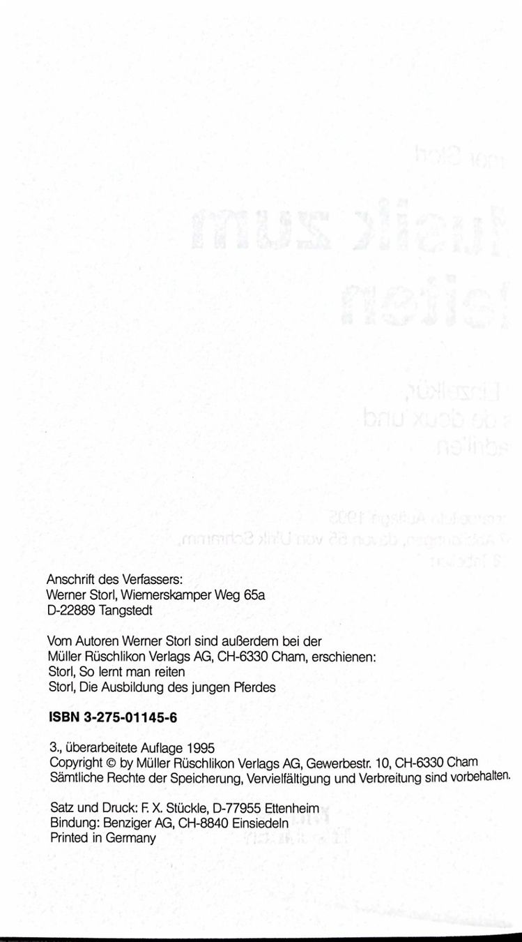 Libri: Musik zum Reiten – Nuovo (secondo la descrizione) da Sarnen venduto da Livres 2