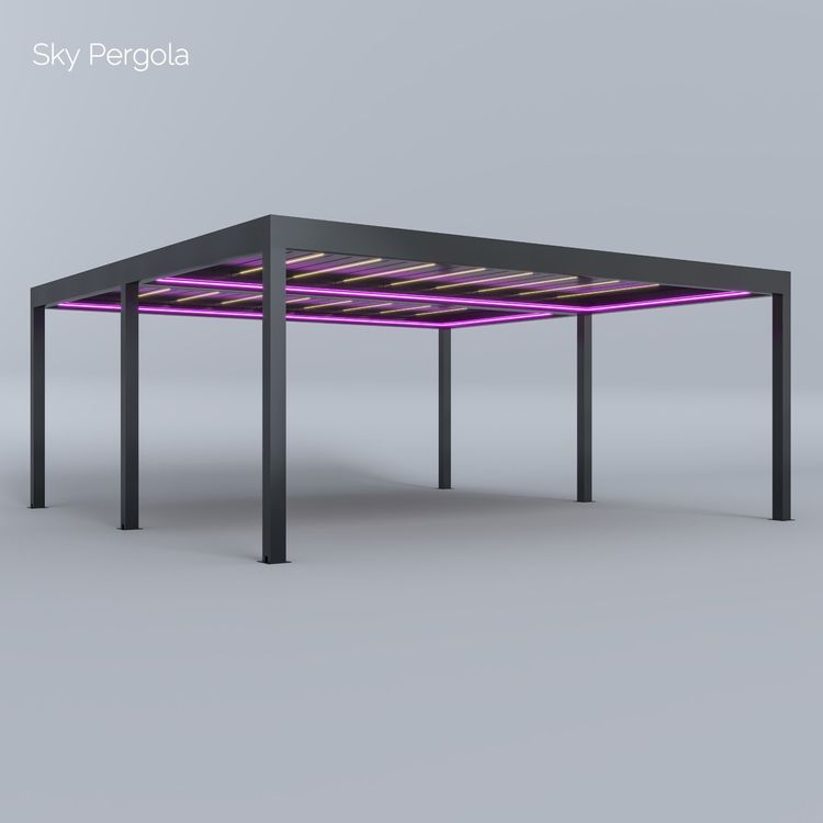 SkyGrand Master Aluminium Pergola LED 7m x 7m motorisiert NE (Neu und ...