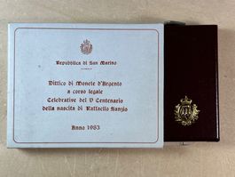 Silber Münzen Lire 500 + 1000 San Marino 1983 Stempelglanz