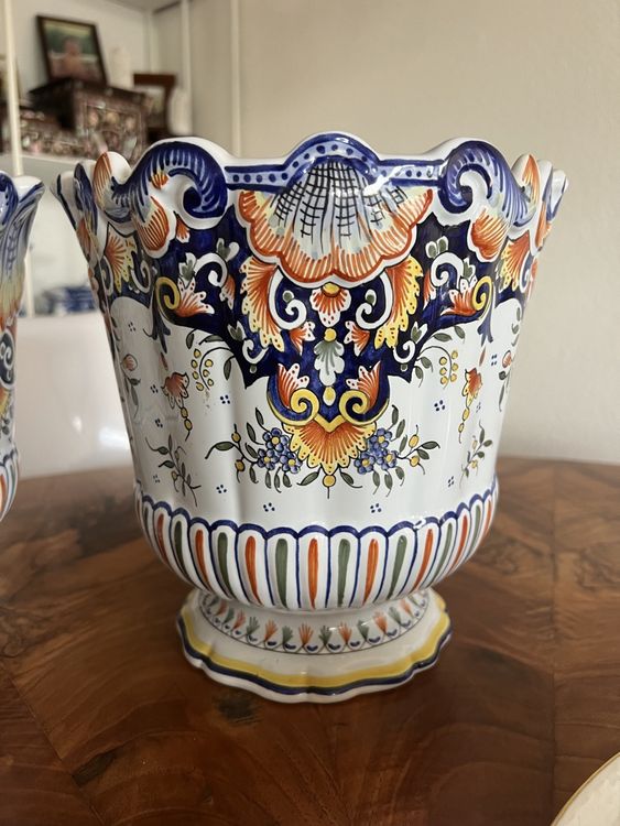 Vintage Delft Blue Flower Pots Handpainted Porcelain (Gebraucht) in ...