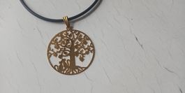 Kette mit Anhänger Lebensbaum Katzen mit Gold zu Nile *NEU*