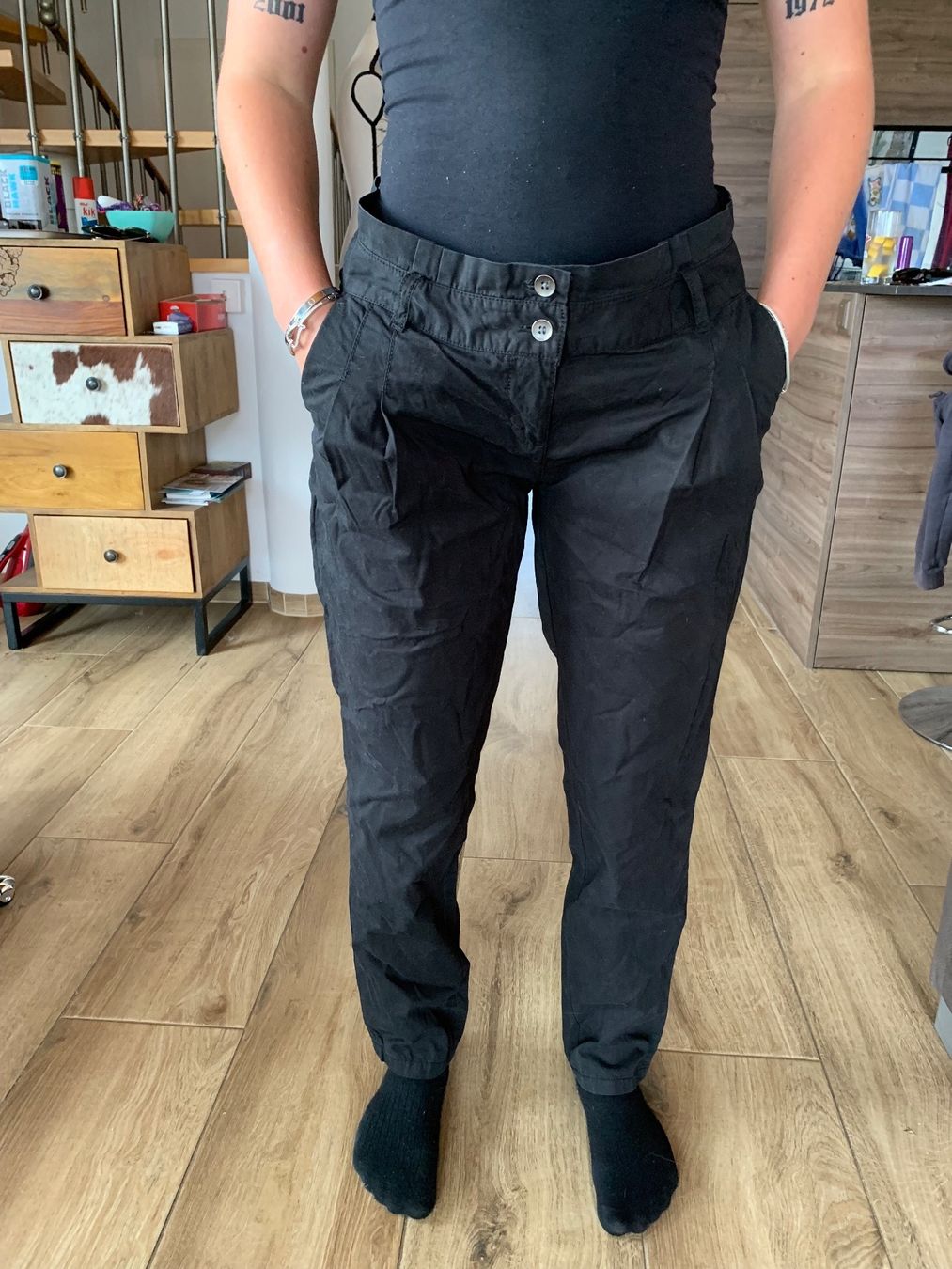 La Redoute Hosen: Pantalon chino noir Redoute coton T38 – Gebraucht aus Perroy von barballalla 2