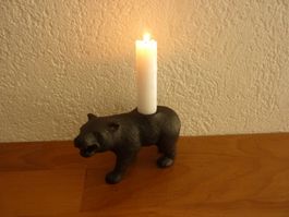 Kerzenständer Berner Bär Metall schwarz mattiert