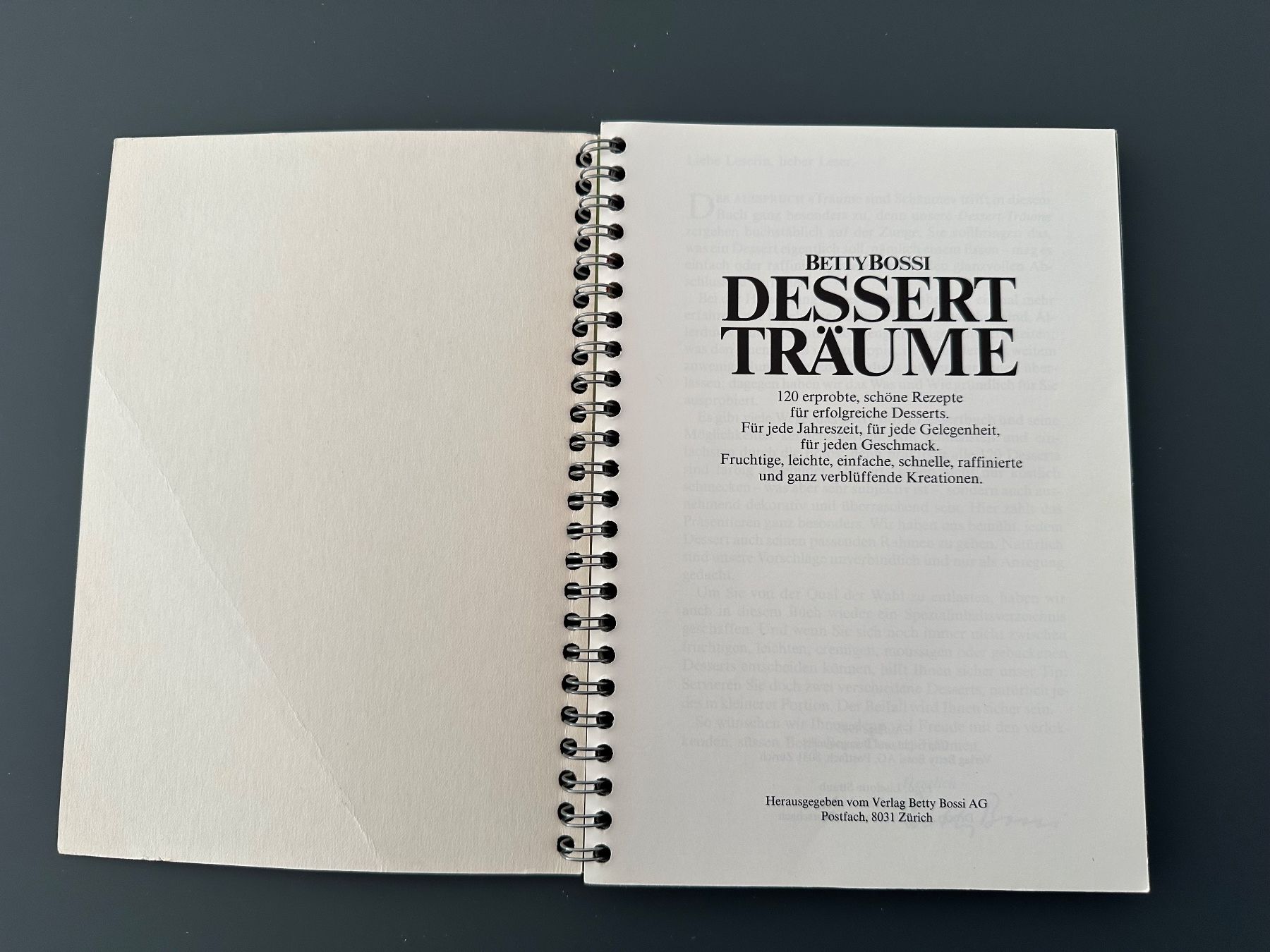 Libri: Kochbuch BETTY BOSSI: Dessert Träume – Usato da Münsingen venduto da Sternsaphir64 1