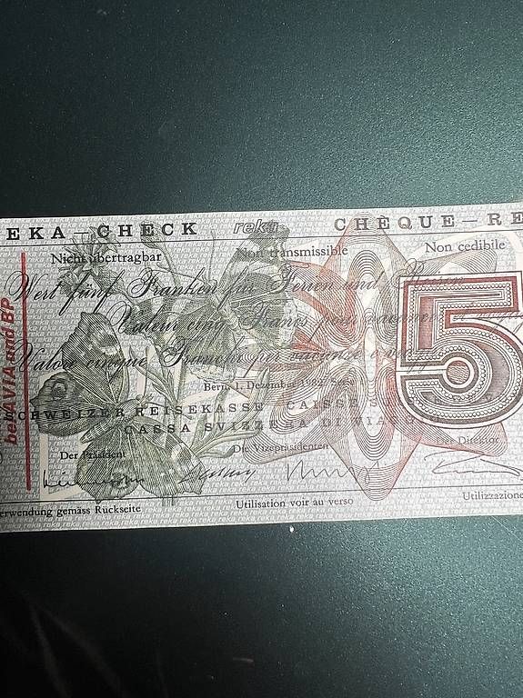 Banconote: Chèque Reka de décembre 1982 – Usato da Fleurier venduto da danimani
