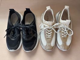 Ilse Jacobsen Tulip Sneakers Gr 38, 2 Paare, Gold & Schwarz