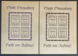 STRAUSBERG 1946: Blocks «Aufbau» 1+2, **