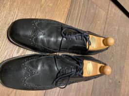 Herren Oxford-Stil Schuhe aus Leder Gr.42 schwarz gute Sohle