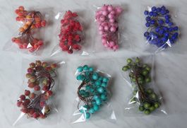 Bastelset Beeren am Draht bunt 7 Packungen neu und OVP
