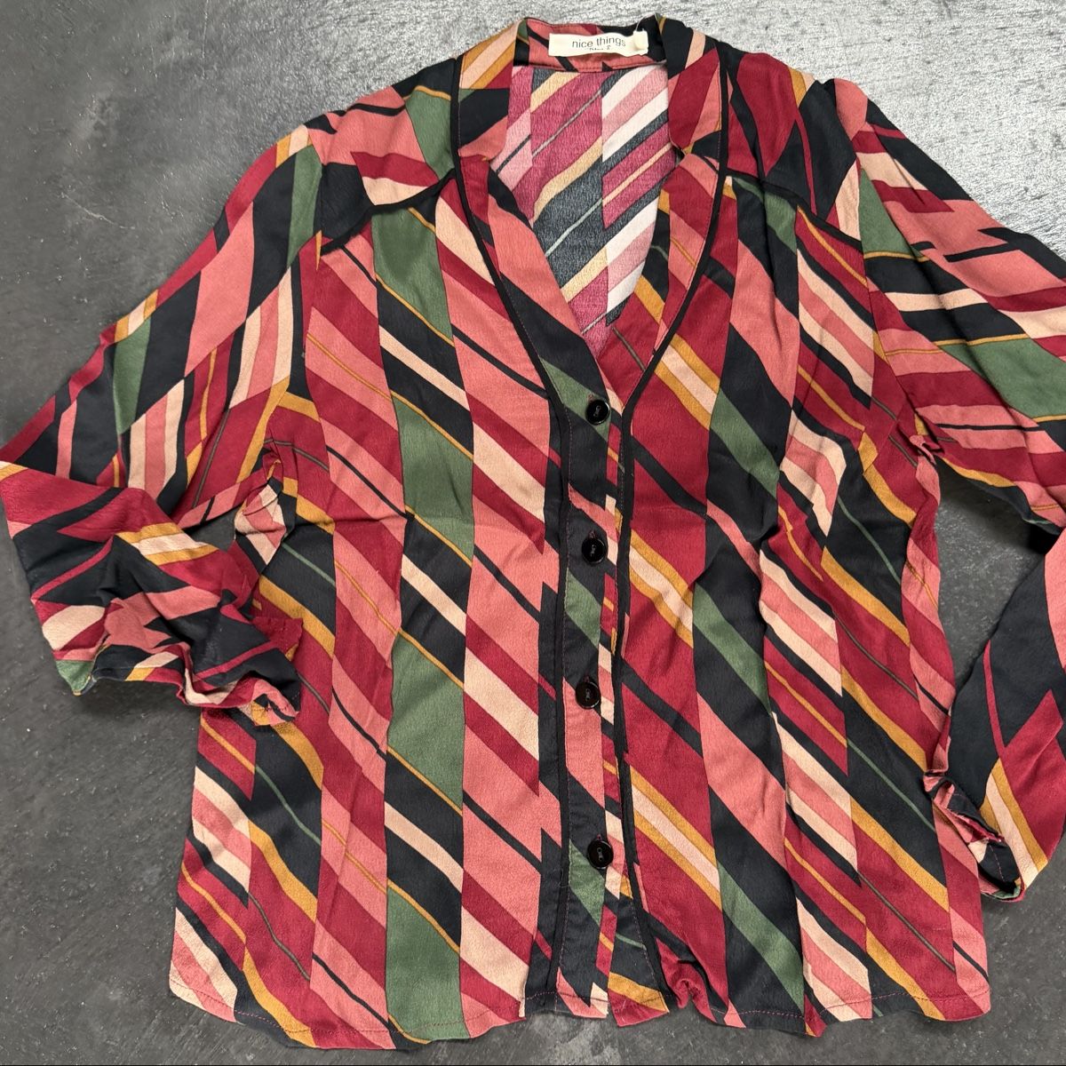 Blusen: Nice Things Bluse, Gr. S, Rot/Bunt, Top Zustand! – Gebraucht aus Chur von simhofstr 1