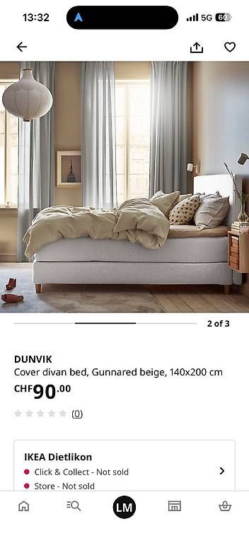 Letti: Ikea Dunvik Bettgestell beige – Usato da Wallisellen venduto da ameliasboutique 1