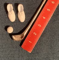 Miniatur Golf Set Schuhe Schläger Ball Metall Zustand gut