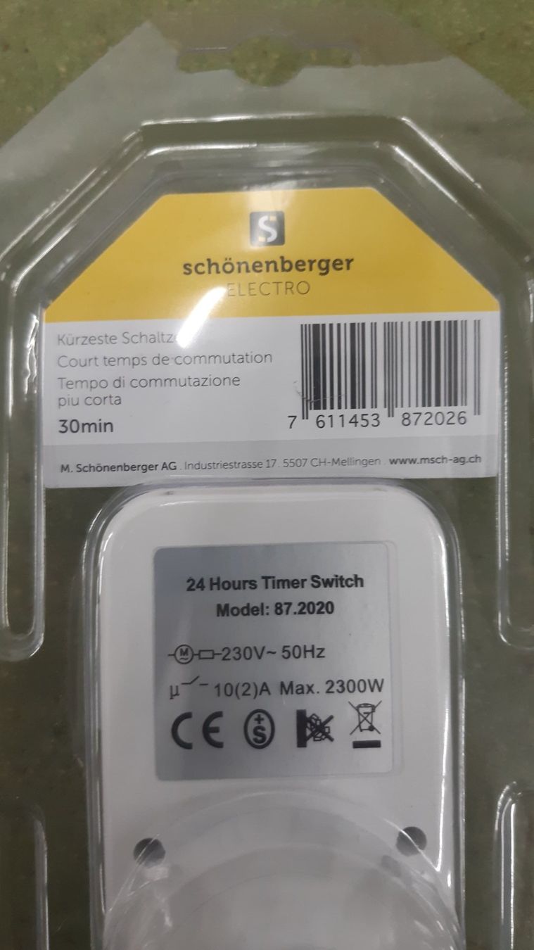 Stromzufuhr: Zeit-Schalt-Uhr  NEU – Neu und originalverpackt aus Adlikon b.Regensdf von attila63 2