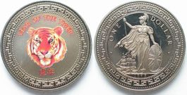 England Dollar 1998 Lunar JAHR DES TIGERS Ku-Ni Farbe PP