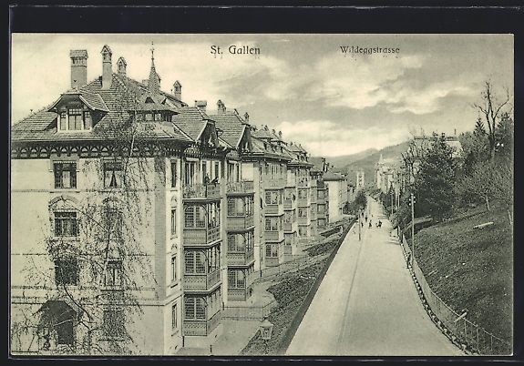 Cartoline postali: AK St. Gallen, In der Wildeggstrasse – Usato da Berlin venduto da bartko-reher