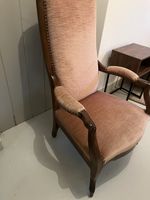 Antiker Ohrensessel / Vintage Sessel mit rosa Bezug