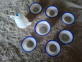 Herziges,altes 8-teil.Glas-Set von Lauscha fürs Puppenhaus