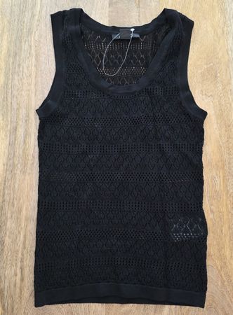 Esmara Stricktop Gr. XS  Schwarz Sommerliche Lochsticke