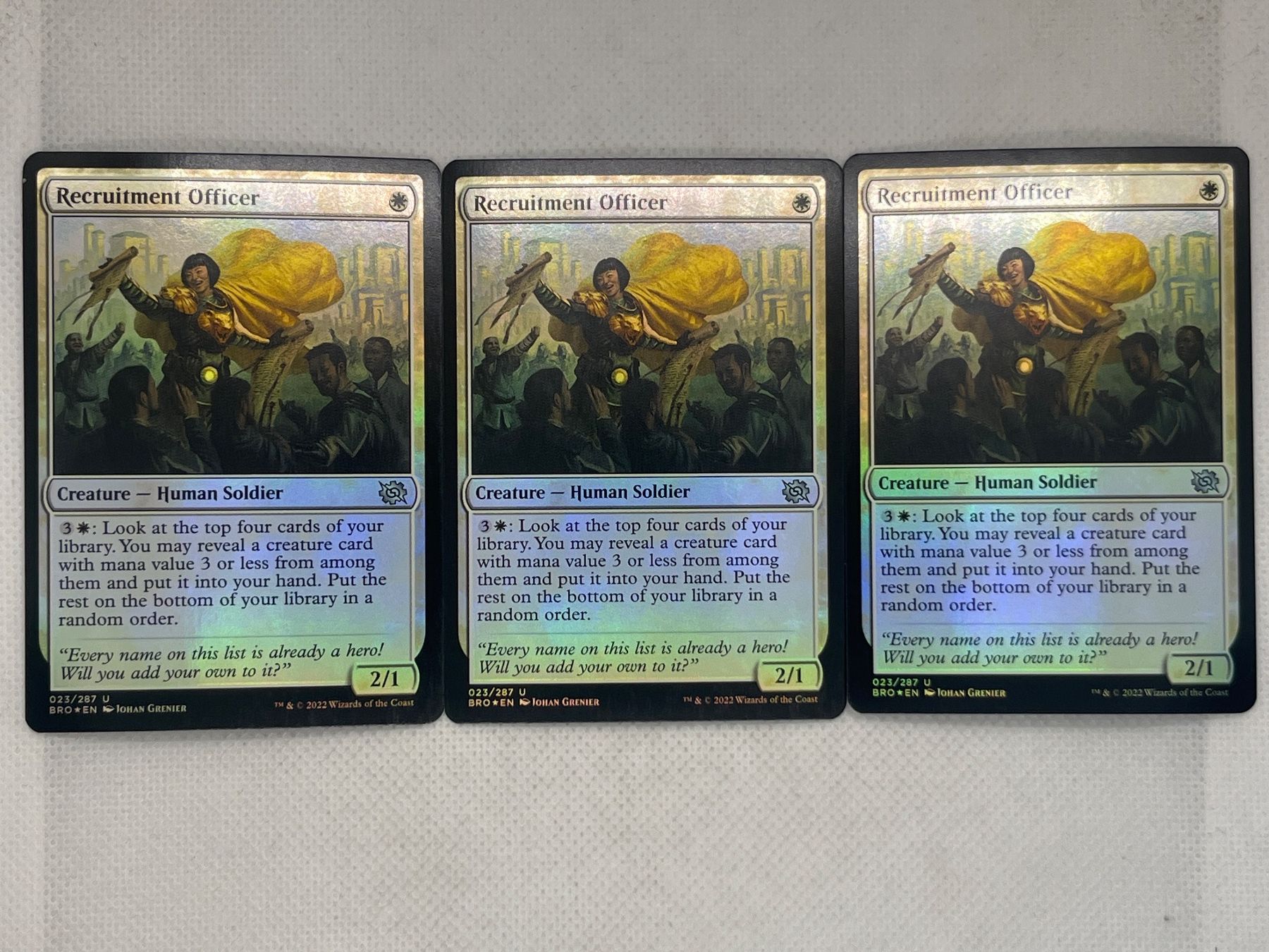 Magic The Gathering Carte collezionabili: 3x Recruitment Officer Foil – Usato da Hinterkappelen venduto da Kim1992