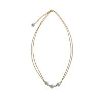 Edelstahl Halskette 18K vergoldet Achat