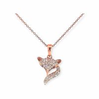 Diamant-Rubin-Collier 14k Roségold 0,40ct
