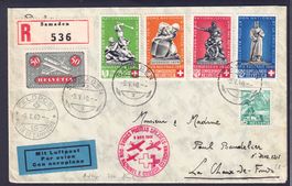 1940, Rotkreuzflug Samaden Feldpost 15, selten