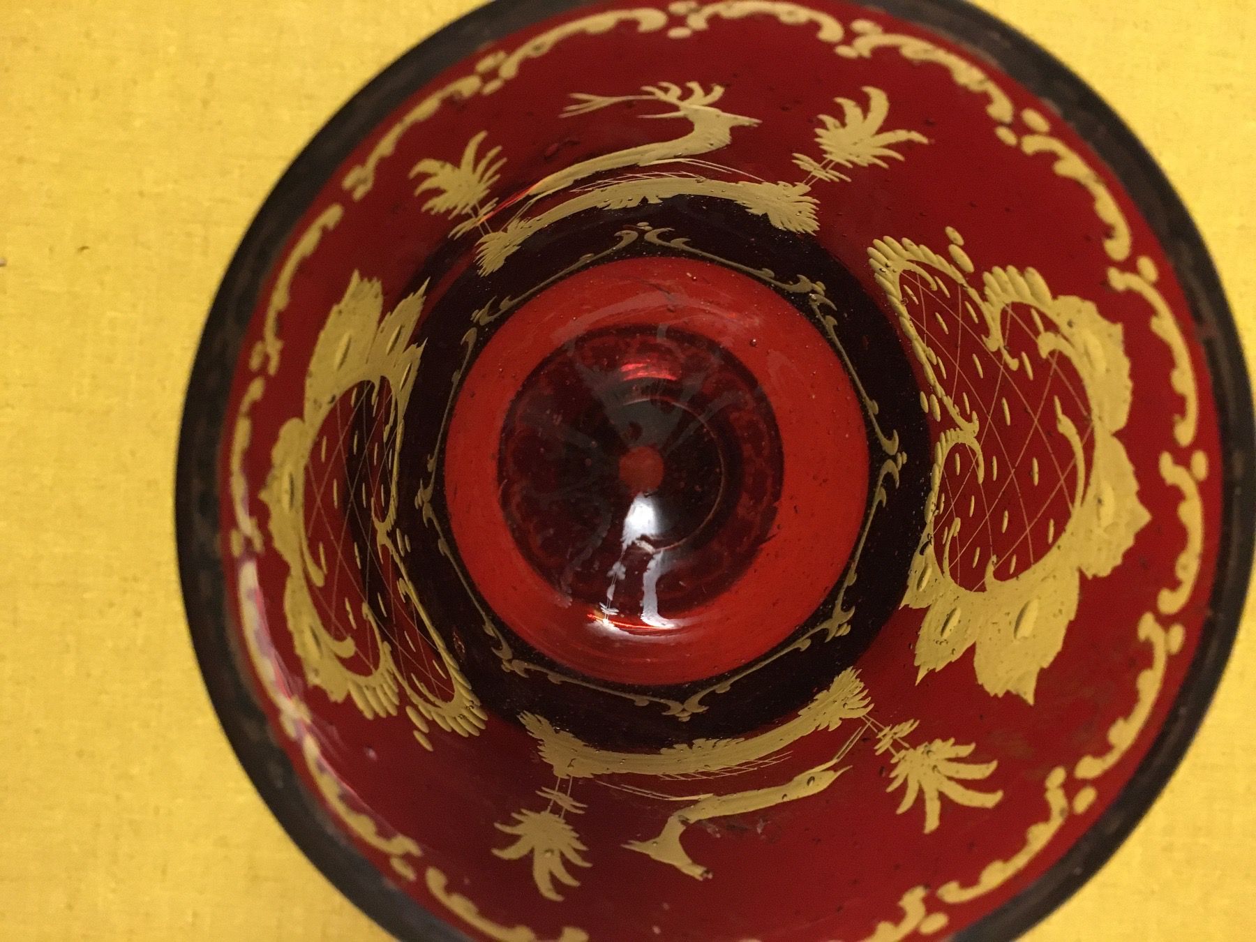 Bicchieri: Alte Böhmische Glas Pokal. – Usato da Lanzenhäusern venduto da vic63 3