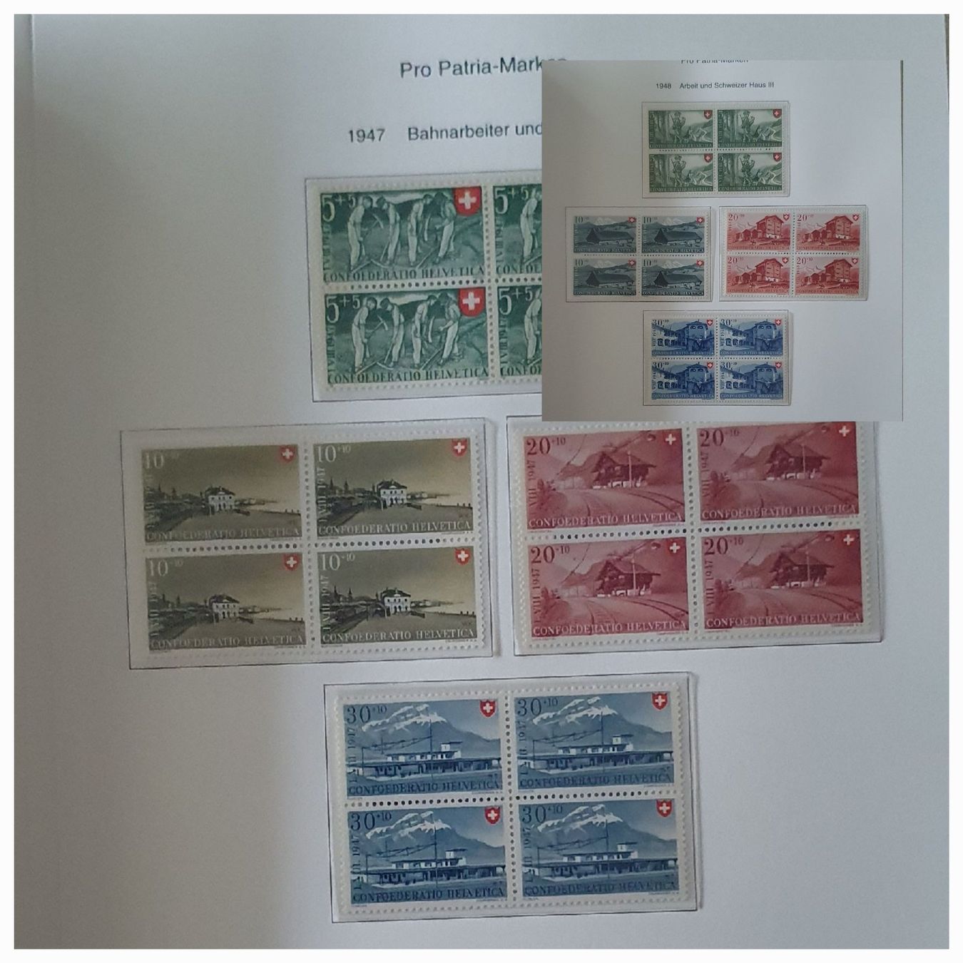 Alle Briefmarken: Pro Patria 4er Block Sammlung Postfrisch bis 2009 komplett – Gebraucht aus Kreuzlingen von Rschweiz1 3