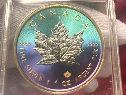 Tutti le monete: RARE Maple Leaf Silver Galaxy Edition 1oz – Nuovo e nell'imballaggio originale da Lausanne venduto da mel2dreams