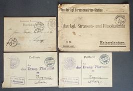 DEUTSCHES REICH 1889–1913: 5 unfrankierte Dienstsendungen