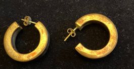 Paire de boucles d'oreilles créoles vintage en argent