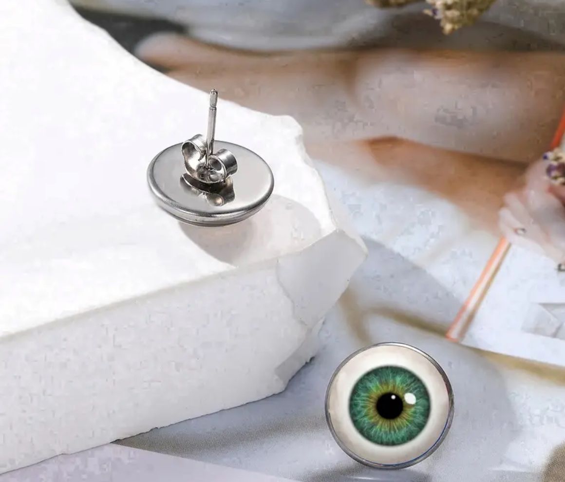 Orecchini pendenti & Orecchini a lobo: Coole grüne Augen Ohrstecker – Nuovo e nell'imballaggio originale da Gams venduto da Mariawicca 3