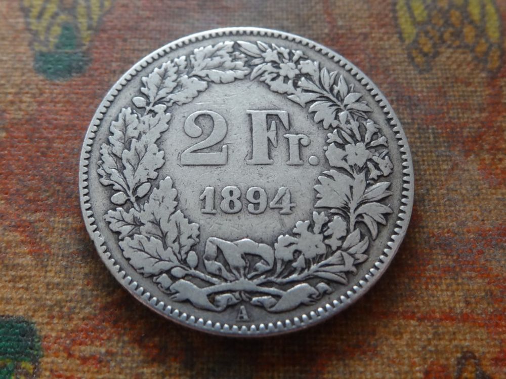 Tutti le monete: 2 Fr. 1894   (C) – Usato da Romanel-sur-Lausanne venduto da Swift13