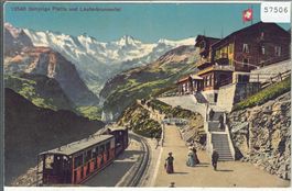 Schynige Platte-Bahn - Bahnhof - Hotel Bellevue - Litho