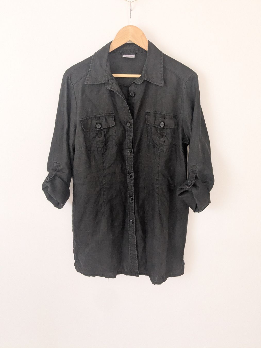 Chemisiers: Damen Hemdbluse schwarz Grösse 40 Leinen  – D'occasion à Rorschach par olg_5qq2 1