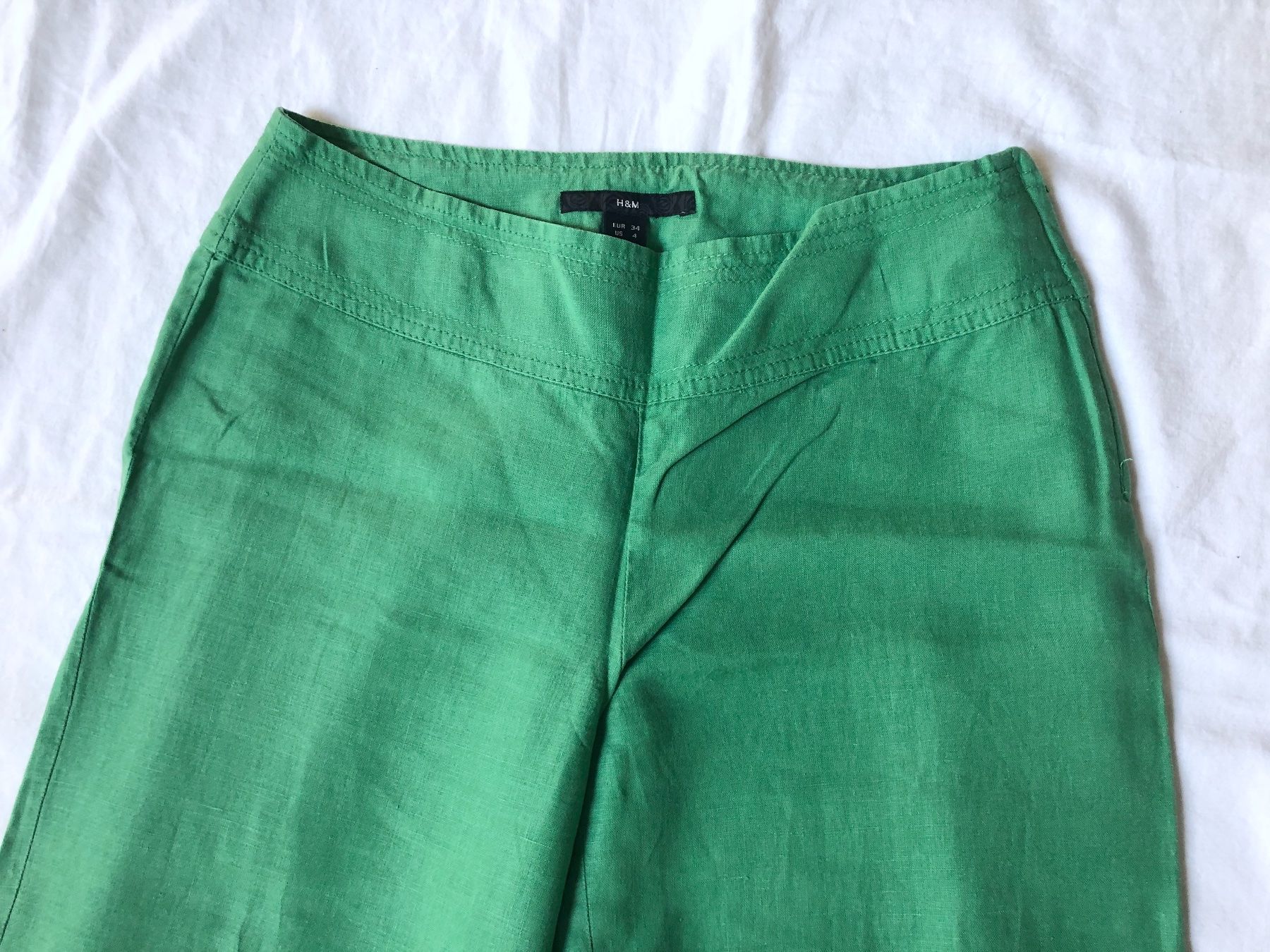 H&M Hosen: H&M Leinenhose, grün, Gr. 34 – Gebraucht aus Basel von Solaia28 1