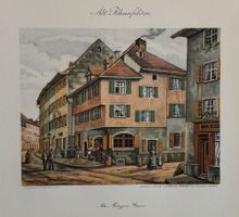 Alt Rheinfelden, Alte Metzgerei Bauer, Farblithographie,1919