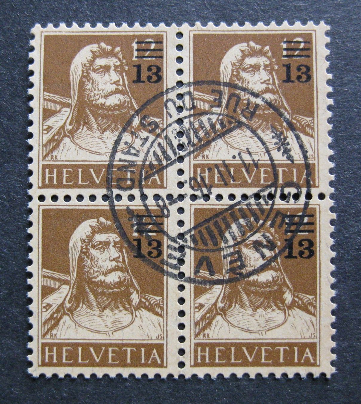 Alle Briefmarken: Aufbrauchsausgabe 134 Viererblock gestempelt – Gebraucht aus Frauenfeld von Interessent1