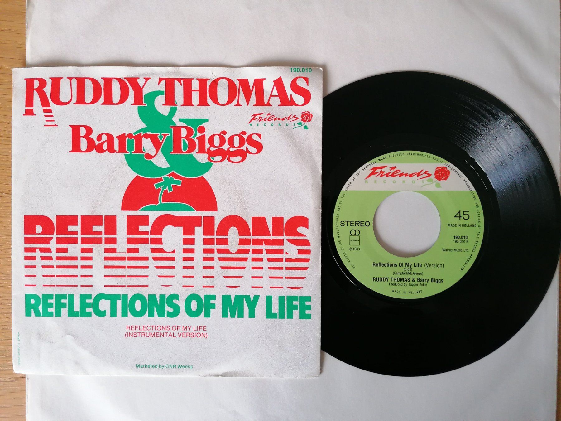 Dischi in vinile: Ruddy Thomas & Barry Biggs - Reflections Vinyl Single – Usato da Beinwil am See venduto da Funkthesizer 1