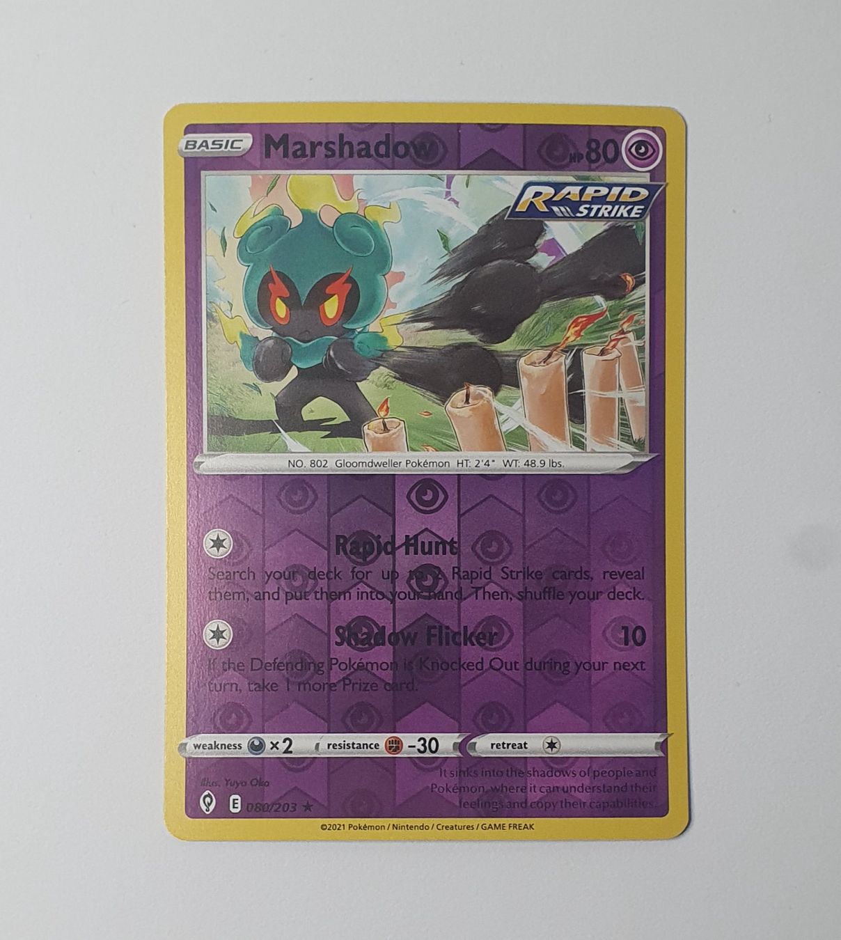 Pokémon Carte collezionabili: Marshadow Evolving Skies 080/203 - Reverse Holo (NM) – Nuovo (secondo la descrizione) da Gross venduto da ArcanaGameshop