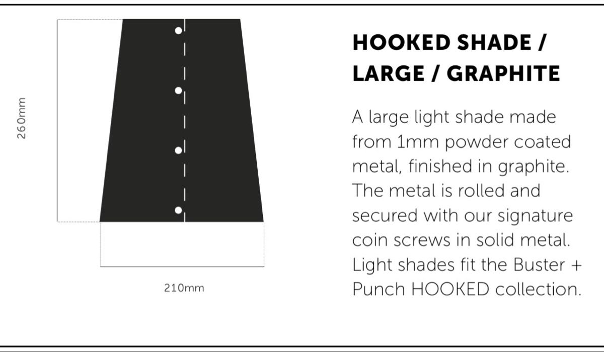 Paralumi: Buster + Punch HOOKED Shade Large – Graphite – Usato da Kilchberg ZH venduto da pompita 1