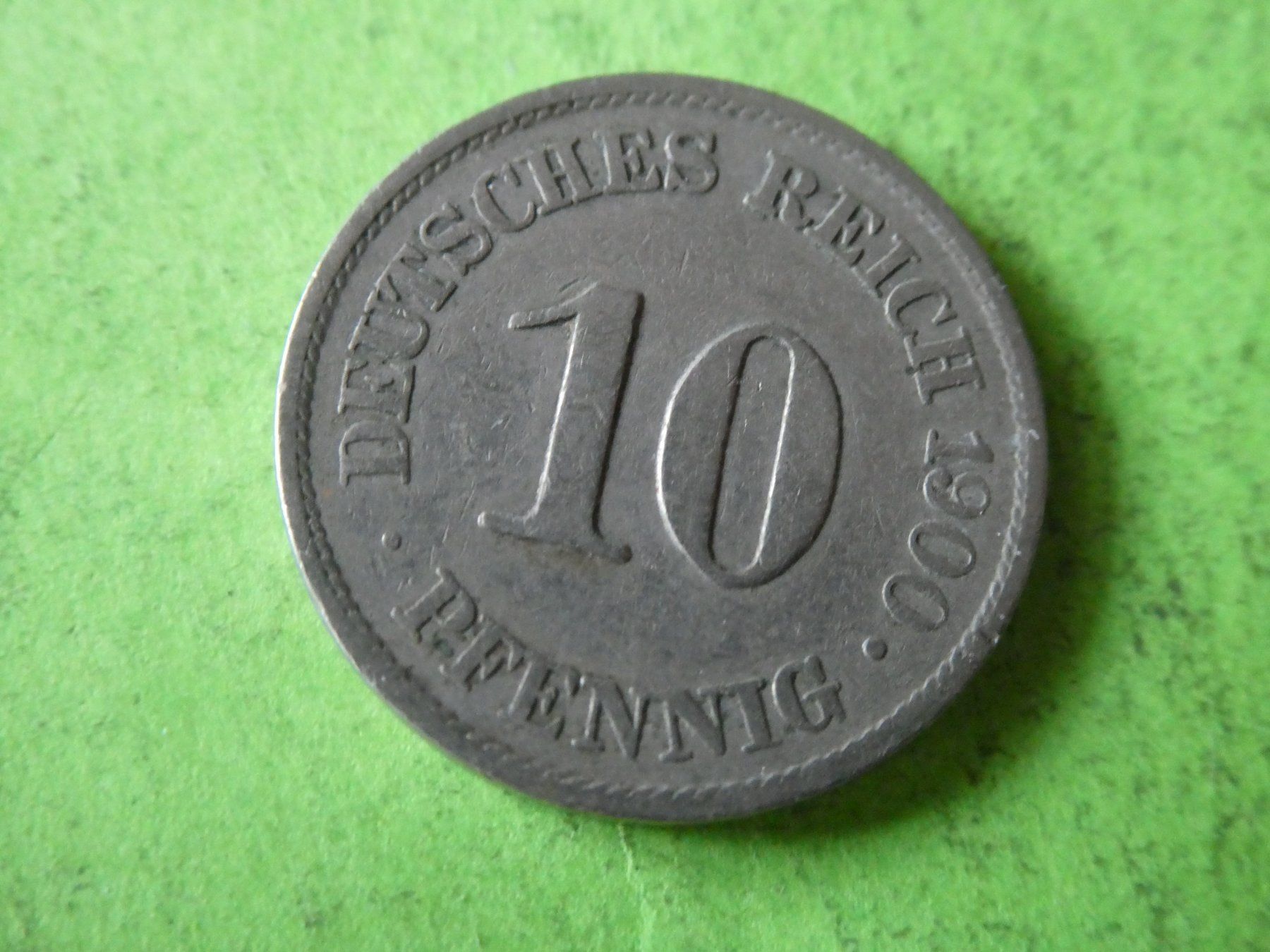 Tutti le monete: Dt. Reich 1900 A,  10 Pfennig – Usato da Hinterforst venduto da Rohusri