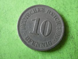 Dt. Reich 1900 A,  10 Pfennig